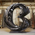 Intricate Metal Sculpture in Industrial Setting