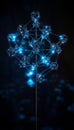 Intricate metallic molecule structure reflecting blue light, symbolizing nanotechnology and science Royalty Free Stock Photo