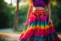 Intricate Mexican colorful skirt. Generate Ai