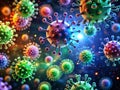 Intricate Microscopic World A Stunning Visualization of Viruses and Germs Under the Lens Royalty Free Stock Photo