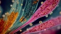 Intricate Microstructures of Plant Cells Captured in Vibrant Colors Showcasing Their Unique Textures and Biological Functions Royalty Free Stock Photo