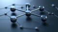 Intricate molecular structure, a visual representation of complex chemical bonds and interconnected spheres Royalty Free Stock Photo