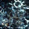 Intricate molecule structure with connections, glittering particles, science and futuristic design Royalty Free Stock Photo