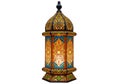 Intricate moroccan-style lantern with geometric and floral patterns Royalty Free Stock Photo