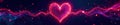 Intricate neon heart sketch, swirling lines colors , lines, bright, background