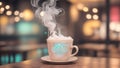 Intricate Neon Latte Art: Cozy Cafe Chronicles