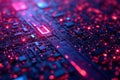 Intricate Network of Glowing Circuitry A Futuristic CloseUp of Advanced Electronic Components