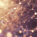 Intricate network of glowing nodes and connections in soft light