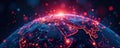 Intricate network of lines on a glowing earth visualizing financial data , analysis, technology