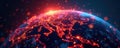 Intricate network of lines on a glowing earth visualizing financial data , data, trends, digital