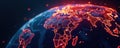 Intricate network of lines on a glowing earth visualizing financial data , world, prediction