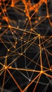 Intricate Network of Orange Lines Creating an Abstract Geometric Pattern