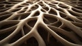 Intricate network of organic, bone-like structures in a close-up view, AI