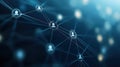 Intricate network visualization, interconnected nodes and lines representing complex systems data flow Royalty Free Stock Photo