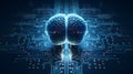 3D Brain on a Futuristic Technology Circuit Board