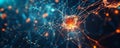 Intricate neural network connections and synapses visualized in a complex web of signals Royalty Free Stock Photo