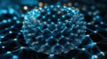 An intricate neural network design with interconnected nodes and glowing links, symbolizing artificial intelligence. Royalty Free Stock Photo