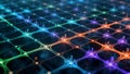 Intricate neural network grid of glowing pathways with ethereal numerical clusters in dynamic generative art Royalty Free Stock Photo