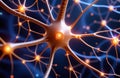 Intricate neural network: illuminated connections in a complex web. AI generation