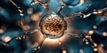 Intricate neural network illuminated in dynamic abstract design