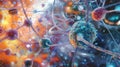 Intricate Neural Network: Microscopic View of Interconnected Neurons