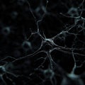 Intricate neural network structure in dark background