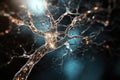 Intricate neural network tree with glowing synapses