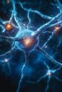 Intricate Neural Network Visualization Luminous Neurons Connected by Glowing Synapses in Brain Royalty Free Stock Photo