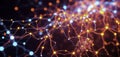 Intricate neural network visualized as glowing connections, communication, connections