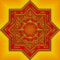 intricate orange mandala Royalty Free Stock Photo