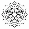 Intricate Oriental Leaf Design: A Minimalist Mandala Coloring Book