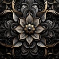 Intricate Origami Floral Design On Black And Gold Background