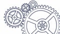 Intricate Outline Drawing of Interlocking Gears, Mechanical Concept, vector design Generative AI Royalty Free Stock Photo