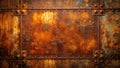 Intricate oxidized metal panel with rivets and decorative fasteners a textured background image. Generative AI Royalty Free Stock Photo