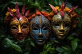 Intricate Painted mask plants. Generate Ai