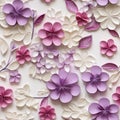 Intricate Paper Flower Background In Pink And Purple Colors