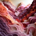 Intricate Paper Sculptures Of Waves In A Color Gradient