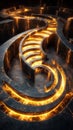 Intricate pathways weave through a mesmerizing labyrinth, where glowing edges illuminate the dark, creating an endless