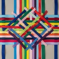 Intricate pattern formed by intersecting ribbons arranged on a flat Royalty Free Stock Photo
