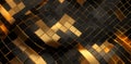 An intricate pattern of gold and black tiles creating a stunning visual effect Perfect for backgrounds textures and modern