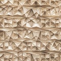 An intricate pattern of origami-like geometric shapes forms a textured surface. Made of paper, the Royalty Free Stock Photo