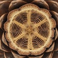 Intricate pattern resembling the cross-section of a pine cone, with detailed geometric Royalty Free Stock Photo