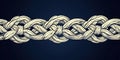 Intricate pattern of rope weaving displayed against a dark background highlighting craftsmanship and design Royalty Free Stock Photo