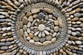 intricate pattern of stones in dry stone wall Royalty Free Stock Photo