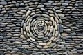 intricate pattern of stones in dry stone wall Royalty Free Stock Photo