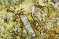 Intricate Pattern of Yellow, Green, and Gold Granite