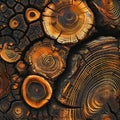 the intricate patterns formed by the growth rings of an ancient tree trunk. AI Generated Royalty Free Stock Photo