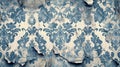 the intricate patterns and textures of damaged wallpaper, transformed into a seamless background for design purposes Royalty Free Stock Photo