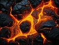 The intricate patterns and textures of the lava flow highlight the dynamic and ever-changing nature of volcanic activity Royalty Free Stock Photo