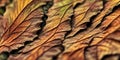 Intricate patterns and textures of leaves. Generative AI